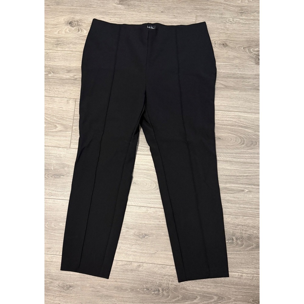 Nicole Miller Black Pants Size XL Pull On Stretch Work Career Holiday‎ Party